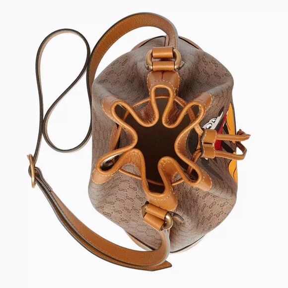 SOLD! NEW GUCCI x Disney GG Supreme Canvas Mickey Mouse Leather Drawstring Bag - Picture 11 of 16